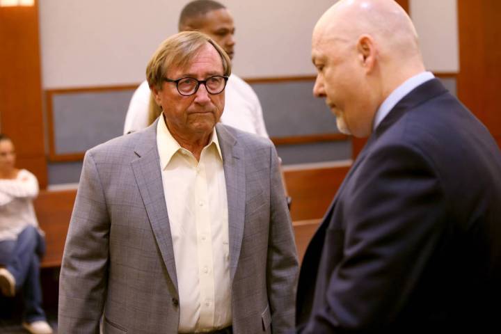 Retired Las Vegas Convention and Visitors Authority CEO Rossi Ralenkotter, left, and his attorn ...