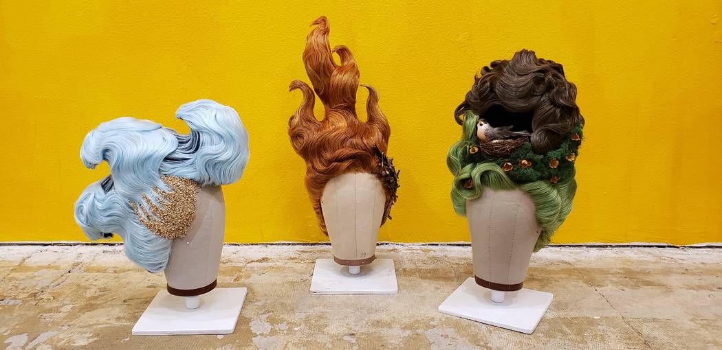 Wig sculptures created by Annie Hardt, Wig and Makeup Technician at Beatles Love (Core Contempo ...