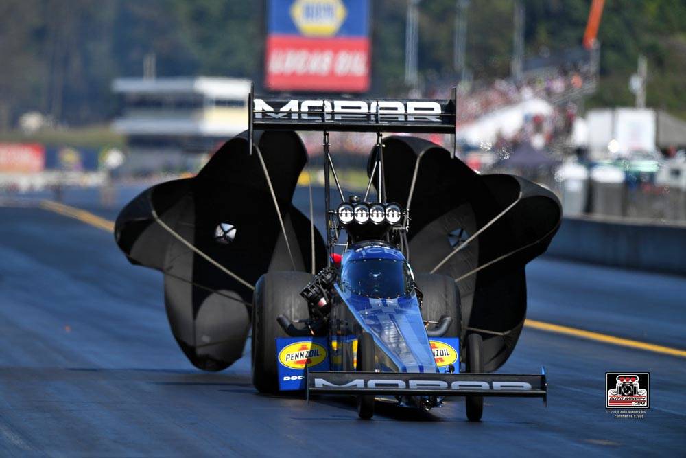 Leah Pritchett, driver of the MOPAR Dodge Top Fuel dragster for Don Schumacher Racing, is one o ...