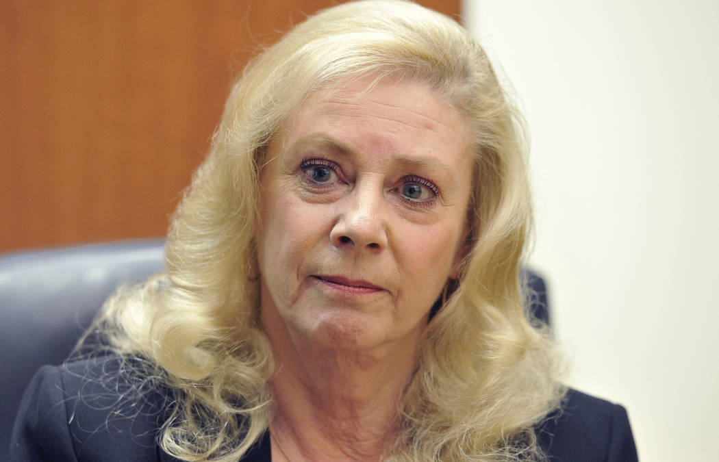 Family Court Judge Sandra Pomrenze speaks with the Las Vegas Review-Journal editorial board on ...