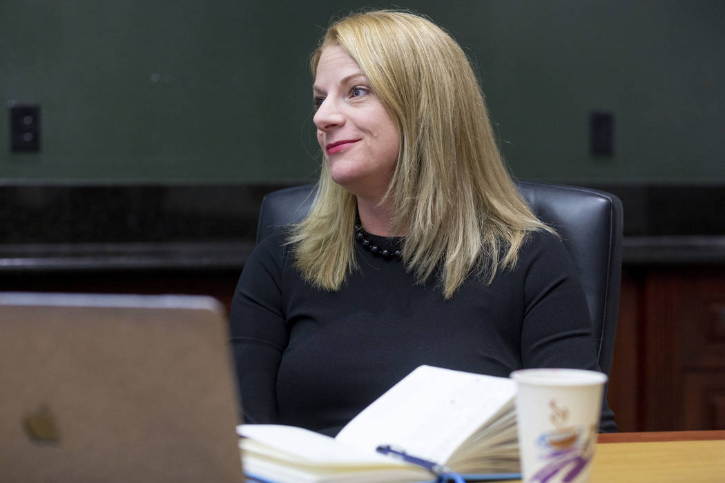 UNLV professor Rebecca Gill, project director for the Las Vegas Review-Journal's 2019 Judicial ...