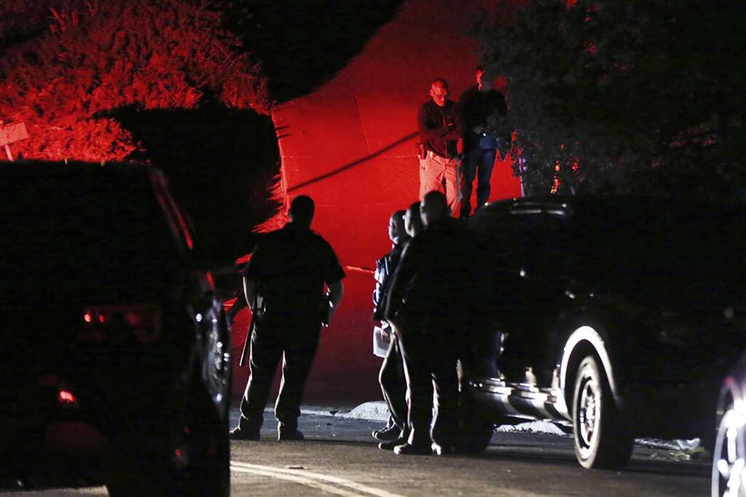 Contra Costa County Sheriff deputies investigate a multiple shooting in Orinda, Calif., on Thur ...