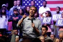 In this Oct. 17, 2019 photo, Democratic presidential candidate former Texas Rep. Beto O'Rourke ...
