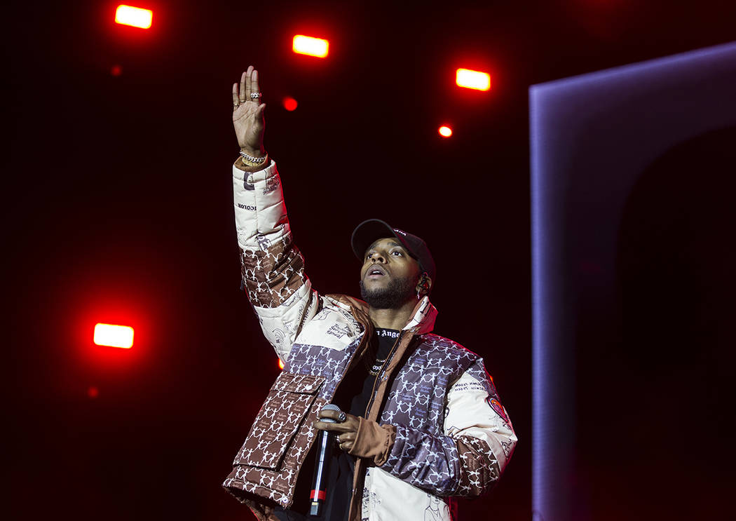 6lack performs on the Jackpot stage during the Day N Vegas music festival on Friday, Nov. 1, 20 ...