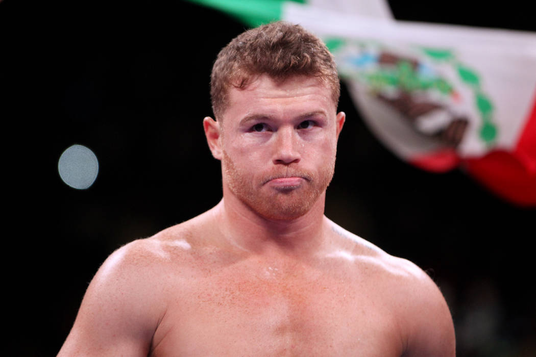 Saul ÒCaneloÓ Alvarez stands on the ring before his fight against Sergey Kovalev for ...