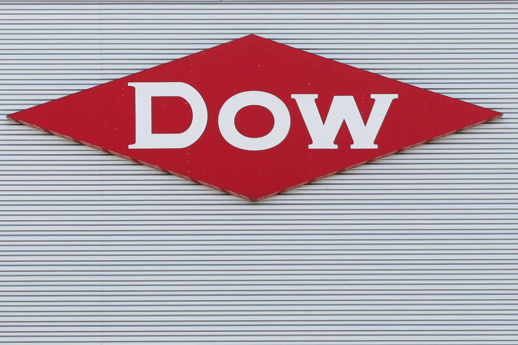 This Aug. 2, 2019, photo shows the Dow corporate logo. No injuries are being reported, Sunday, ...