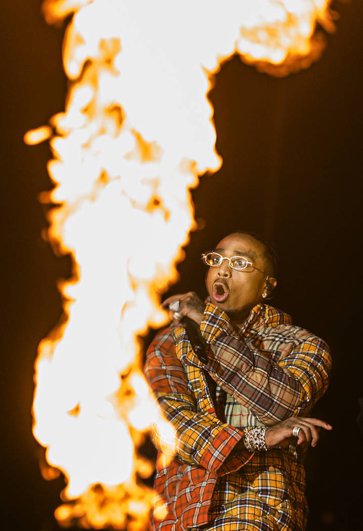 Migos performs at the Jackpot stage during Day N Vegas music festival on Saturday, Nov. 2, 2019 ...