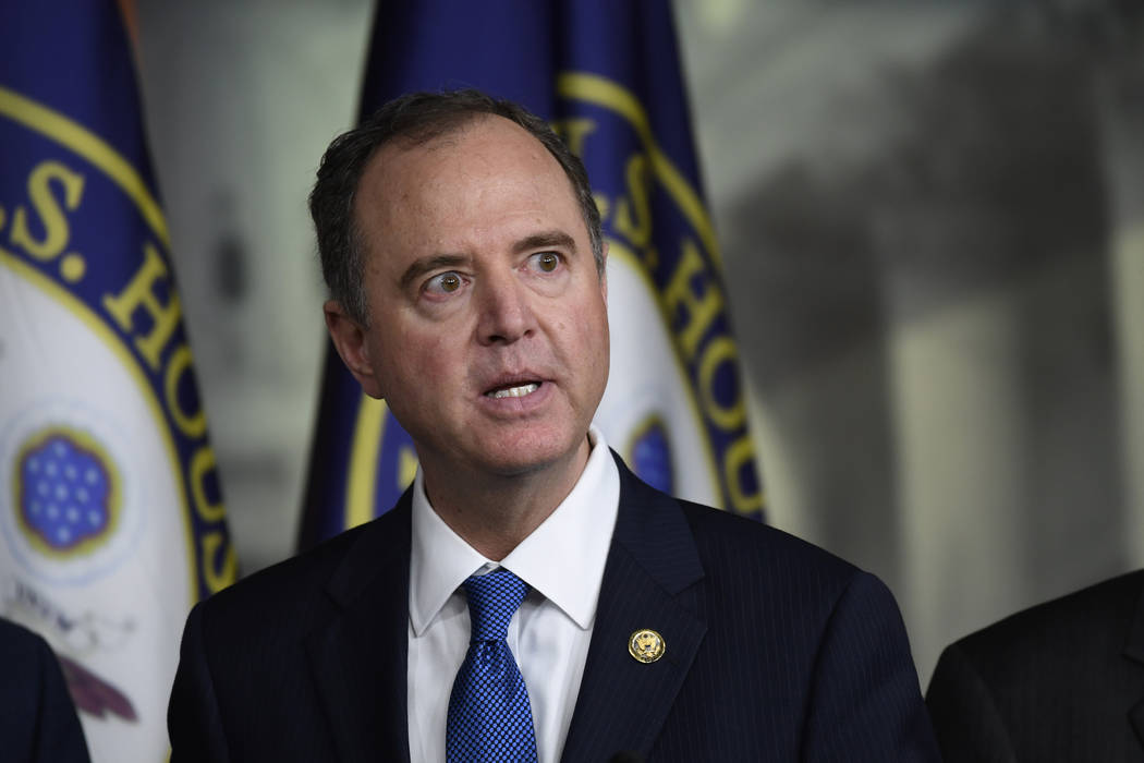 House Intelligence Committee Chairman Adam Schiff, D-Calif., speaks during a news conference on ...