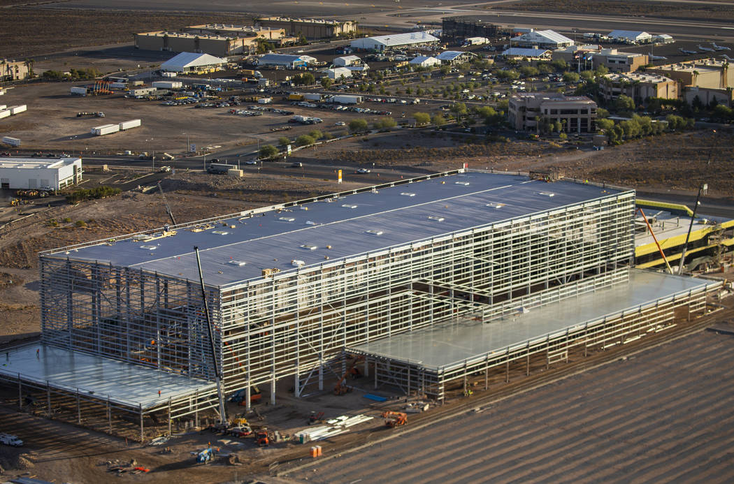 Construction at the Raiders practice facility continues on Wednesday, Oct. 16, 2019, in Las Veg ...