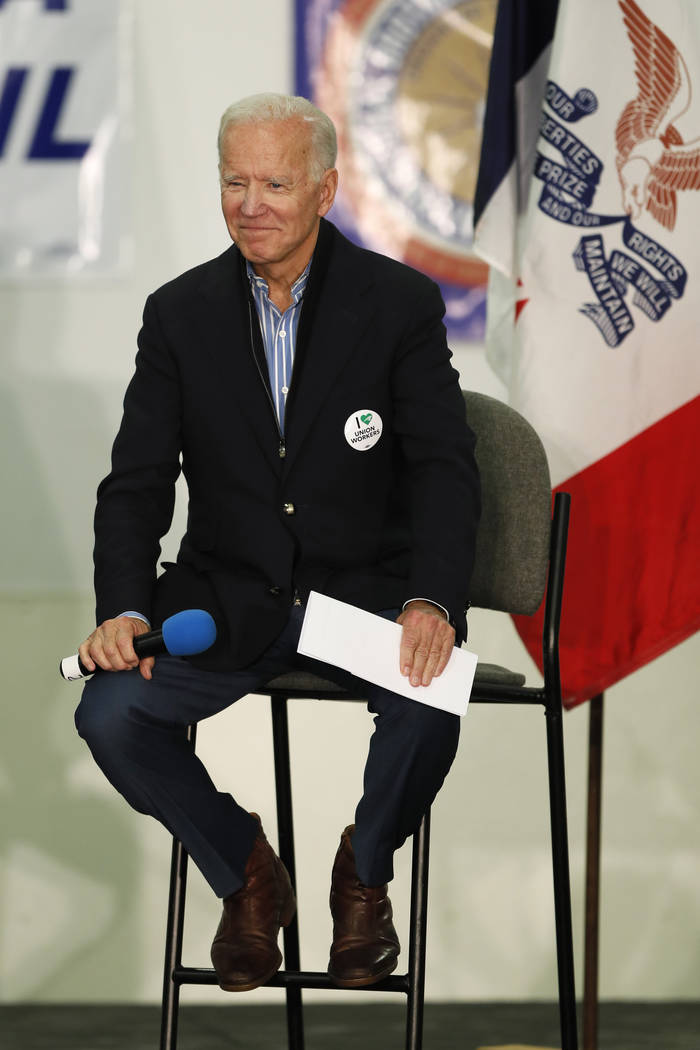Democratic presidential candidate former Vice President Joe Biden speaks during a fund-raising ...