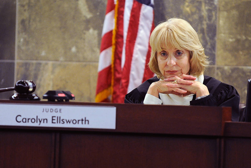 District Judge Carolyn Ellsworth listens to testimony during a criminal trial in 2014 at the Re ...