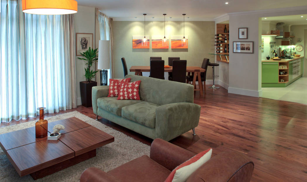 This great layout of furnishings and accessories provides wonderful living space. (Houzz)