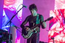 Andrew VanWyngarden of MGMT performs at the 2018 BUKU Music + Art Project at Mardi Gras World o ...