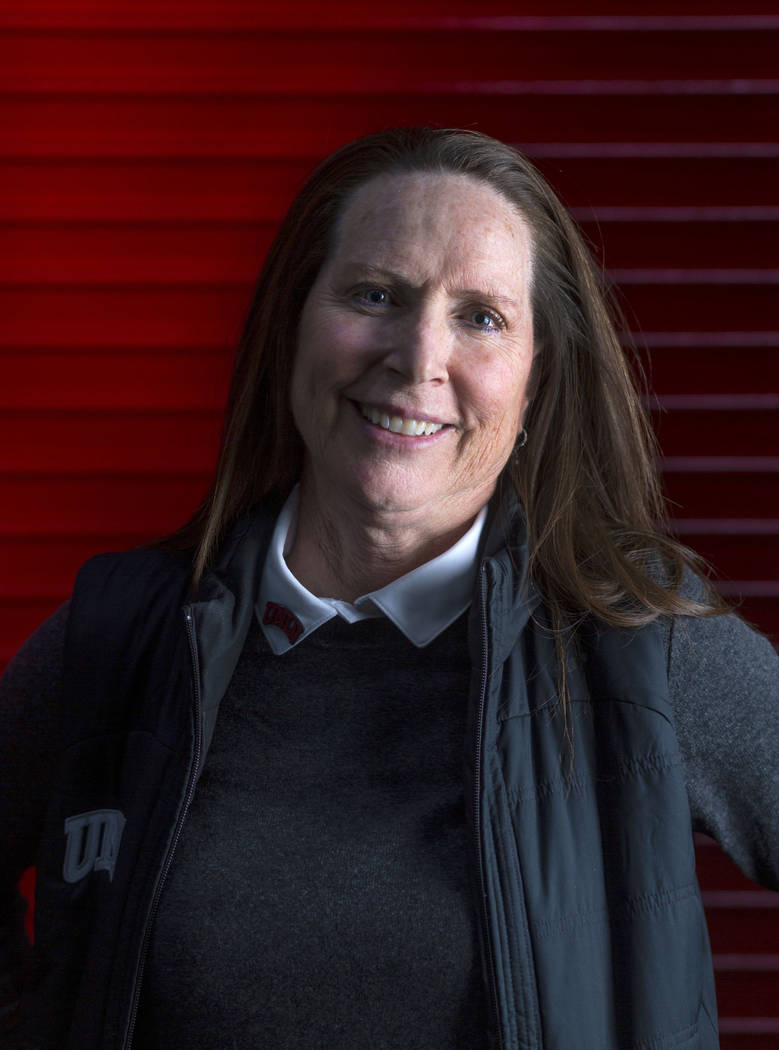 UNLV Lady Rebels head coach Kathy Olivier poses for a portrait during UNLV women's basketball m ...