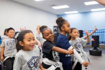 Second graders participate in their martial arts class at Pinecrest Academy, Nevada's newest ca ...