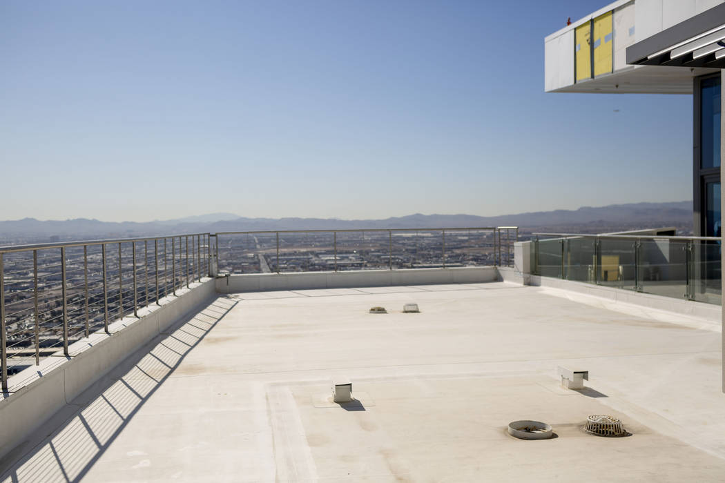 Space prepared for a helicopter pad at a Palms Place penthouse under renovation that was sold f ...
