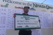 Houston's Brett White finished 19-under 196 and won the 2019 Nevada Open at CasaBlanca Golf Clu ...