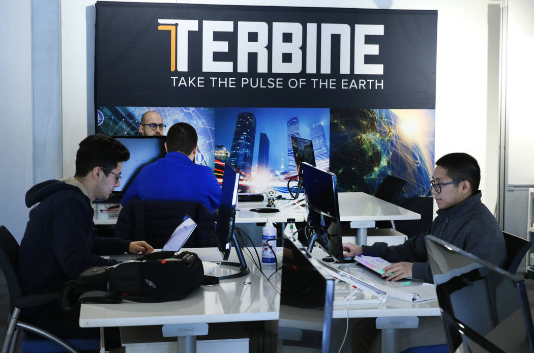 Terbine's employees at their Las Vegas office on Thursday, Oct. 31, 2019. Terbine, a tech firm, ...