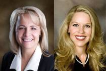 Las Vegas Justices of the Peace Amy Chelini, left, and Melanie Andress-Tobiasson (Las Vegas Rev ...