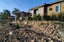 Terraced landscaping is shown in front of model homes in the Serenity Ridge development for Wil ...