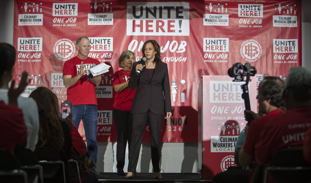 UNITE HERE hosts a town hall for union members to ask presidential candidate Kamala Harris ques ...