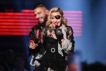 Maluma, left, and Madonna perform "Medellin" at the Billboard Music Awards on Wednesd ...