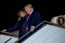 President Donald Trump and first lady Melania Trump arrive at John F. Kennedy International Air ...