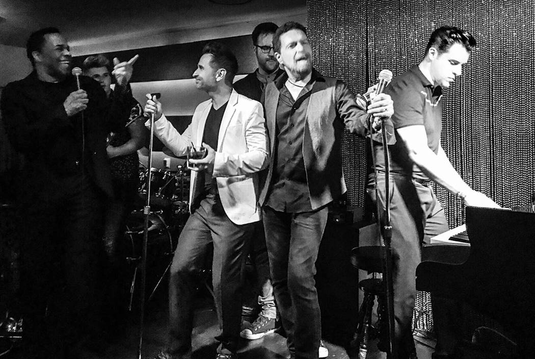 Earl Turner, Travis Cloer, Clint Holmes and Frankie Moreno jam at Rush Lounge at the Golden Nug ...