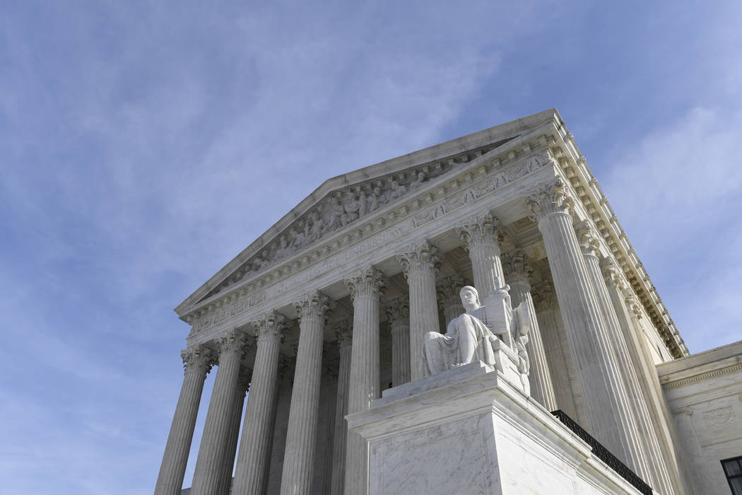 A view of the Supreme Court in Washington, Monday, Nov. 11, 2019. Protections for 660,000 immig ...