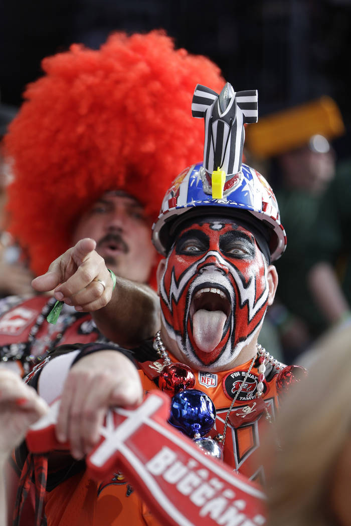 Tennessee Titans fan Keith Kunzig, of Tampa Bay, Fla., main stage ahead of the second round of ...