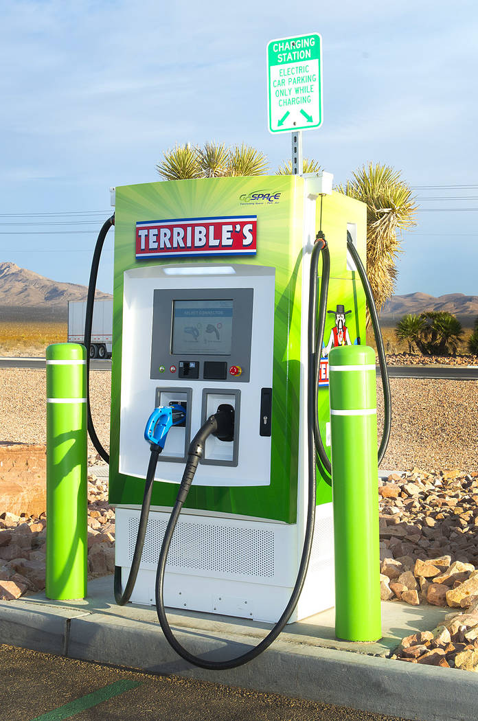 Electric vehicle charging station goes live in Jean Las Vegas Review