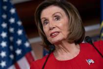 Speaker of the House Nancy Pelosi, D-Calif., talks to reporters on the morning after the first ...