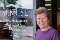 Judith Schweitzer, 73, breast cancer survivor poses for a portrait before a routine checkup app ...