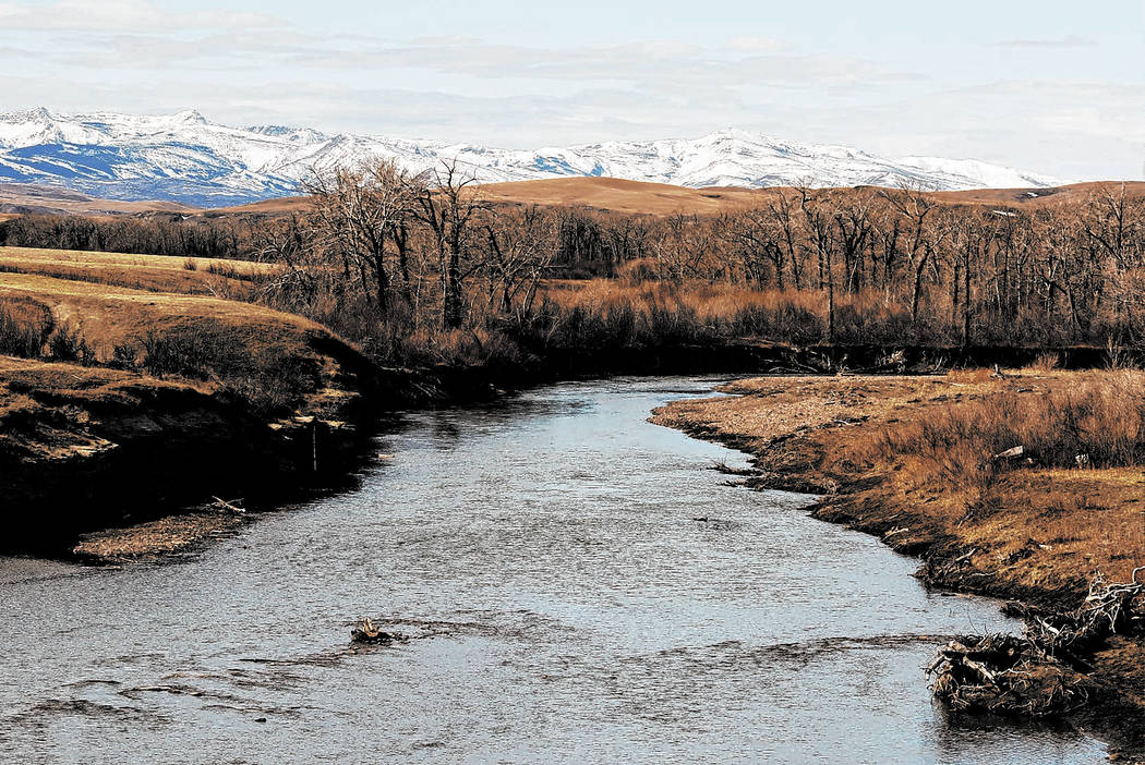 Snow-capped peaks in the Badger-Two Medicine portion of the Lewis and Clark National Forest ris ...