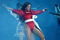 Rosalia performs a medley at the 20th Latin Grammy Awards on Thursday, Nov. 14, 2019, at the MG ...