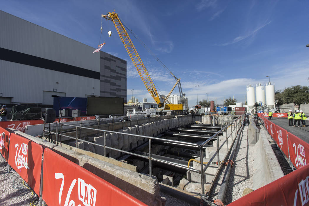 The future location of an underground people-mover station at the Las Vegas Convention Center o ...