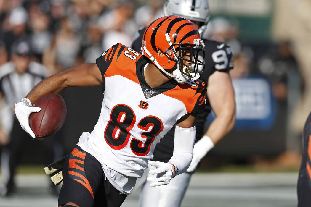 Cincinnati Bengals wide receiver Tyler Boyd (83) during the first half of an NFL football game ...