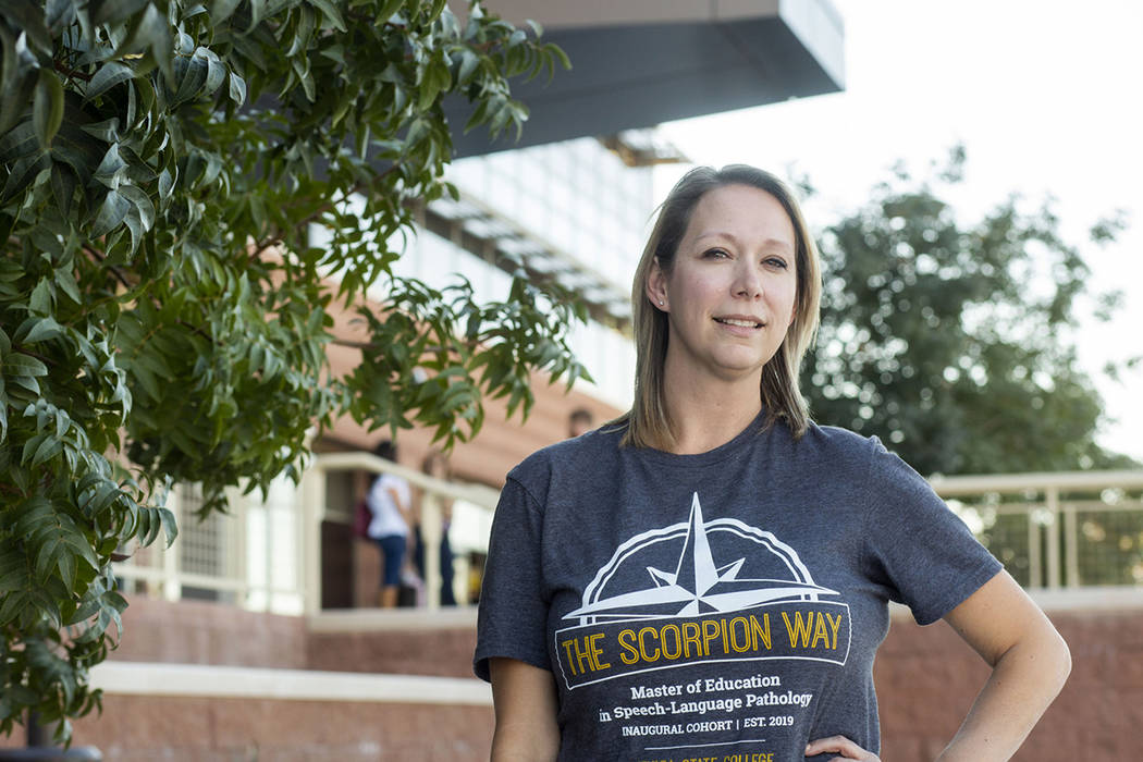 Michelle Burton, first year master's student at Nevada State College in Henderson on Monday, No ...