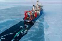 In a Nov. 14, 2019, photo provided by John Guillote and taken from an aerial drone shows the U. ...