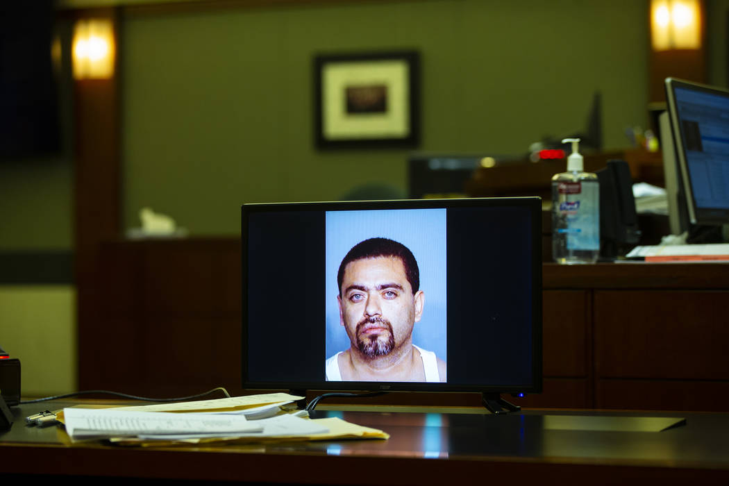 A photo of Manuel Mata III is displayed during the penalty phase of his trial at Regional Justi ...