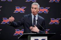 XFL commissioner Oliver Luck is shown on Monday, Feb. 25, 2019. (AP Photo/Ted S. Warren)