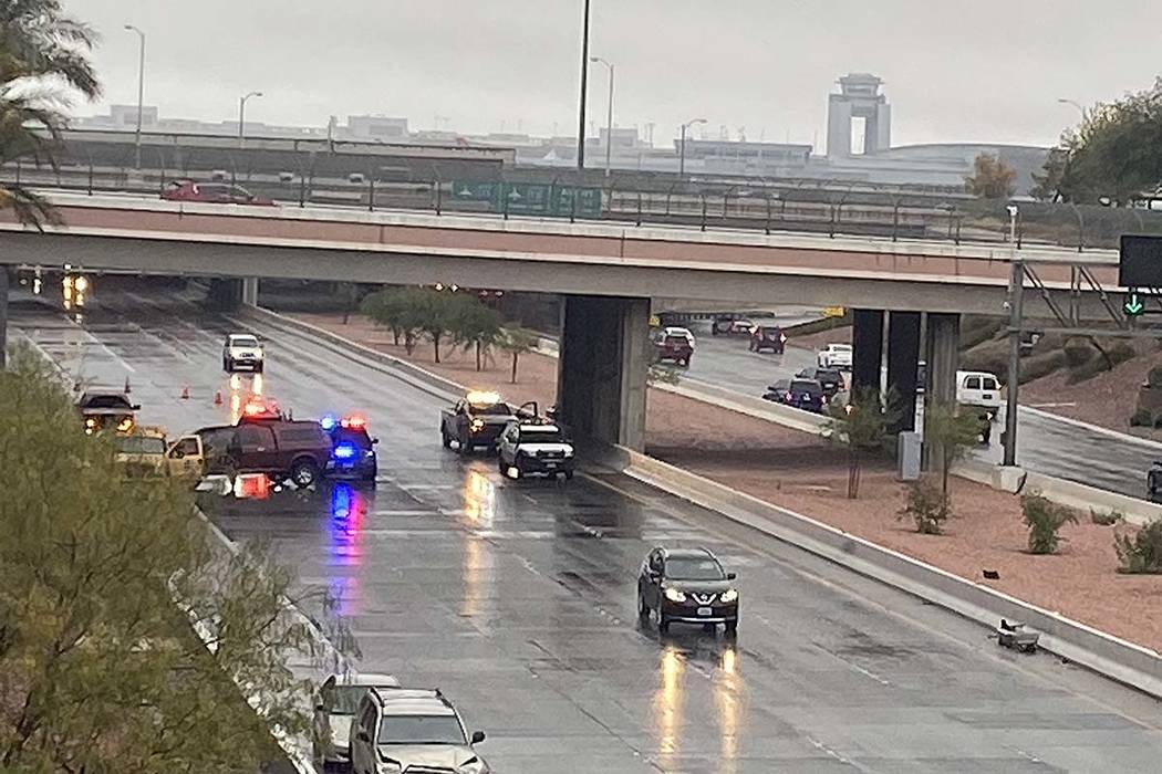 Vehicle crashes are causing traffic tie-ups at the airport connectors near McCarran Internation ...
