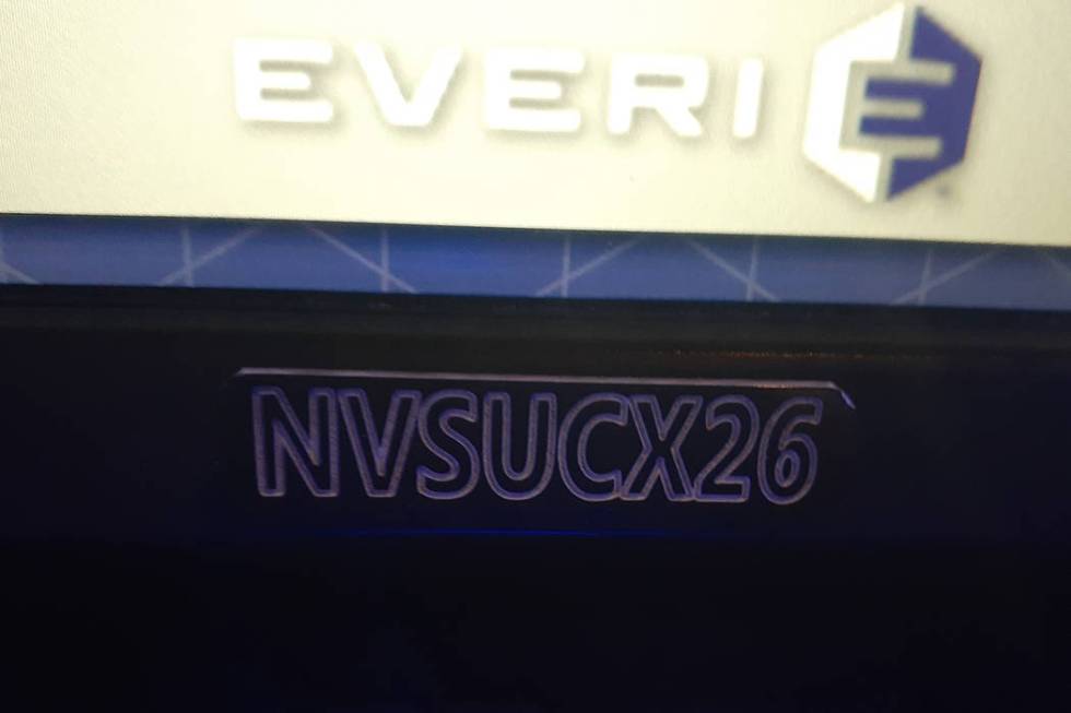 Just a serial number on an Everi CXC 5.0 machine at Sunset Station in Henderson, or a subtle-ye ...