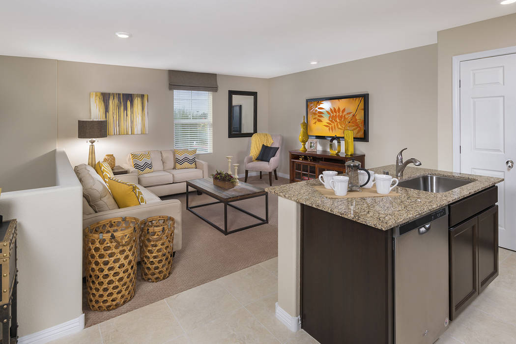 The Bedford town home offers a great room attached to the kitchen. (Mark Skalny Beazer Homes)