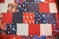A quilts on display during a meet by members of Quilters for Veterans at the Sun City Anthem Ce ...