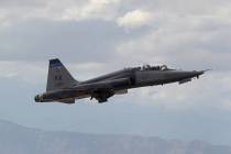 FILE--A T-38 Talon takes off from Nellis Air Force Base in Las Vegas during Red Flag air combat ...