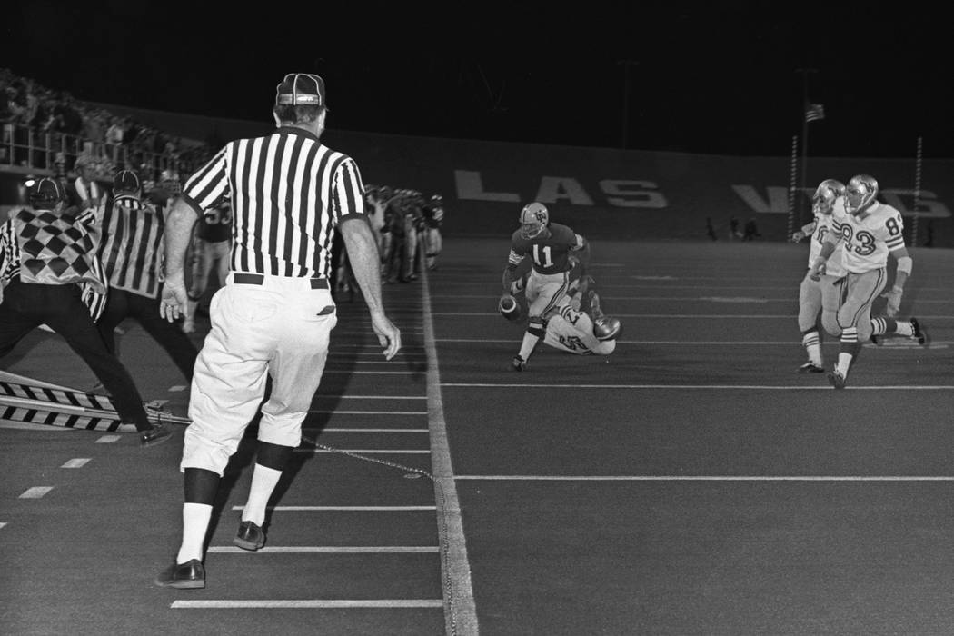 Historical images from the Las Vegas Review-Journal archive document the first UNLV football ga ...