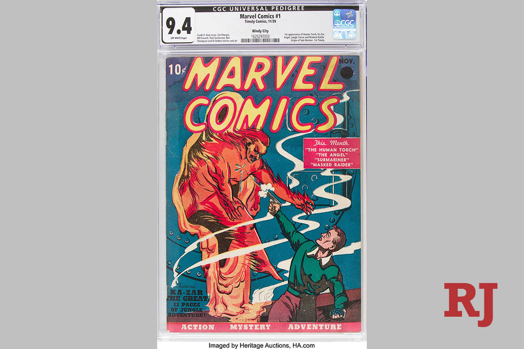 This Oct. 8, 2019 image provided by Heritage Auctions shows a rare near mint condition copy of ...