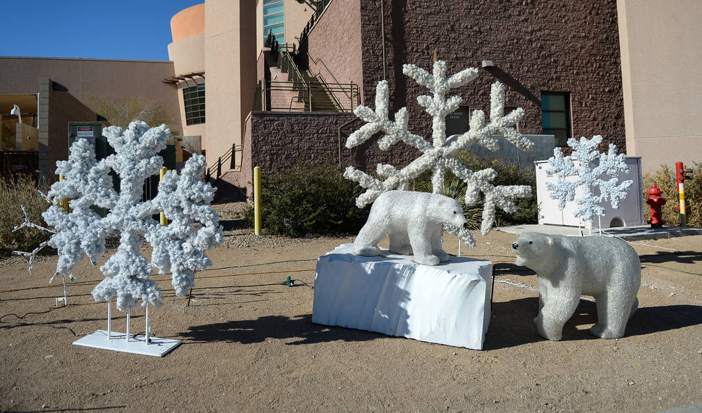 Holiday decorations are placed throughout Springs Preserve as it hosts its Holiday Express in L ...