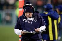 New England Patriots head coach Bill Belichick in action during an NFL football game against th ...